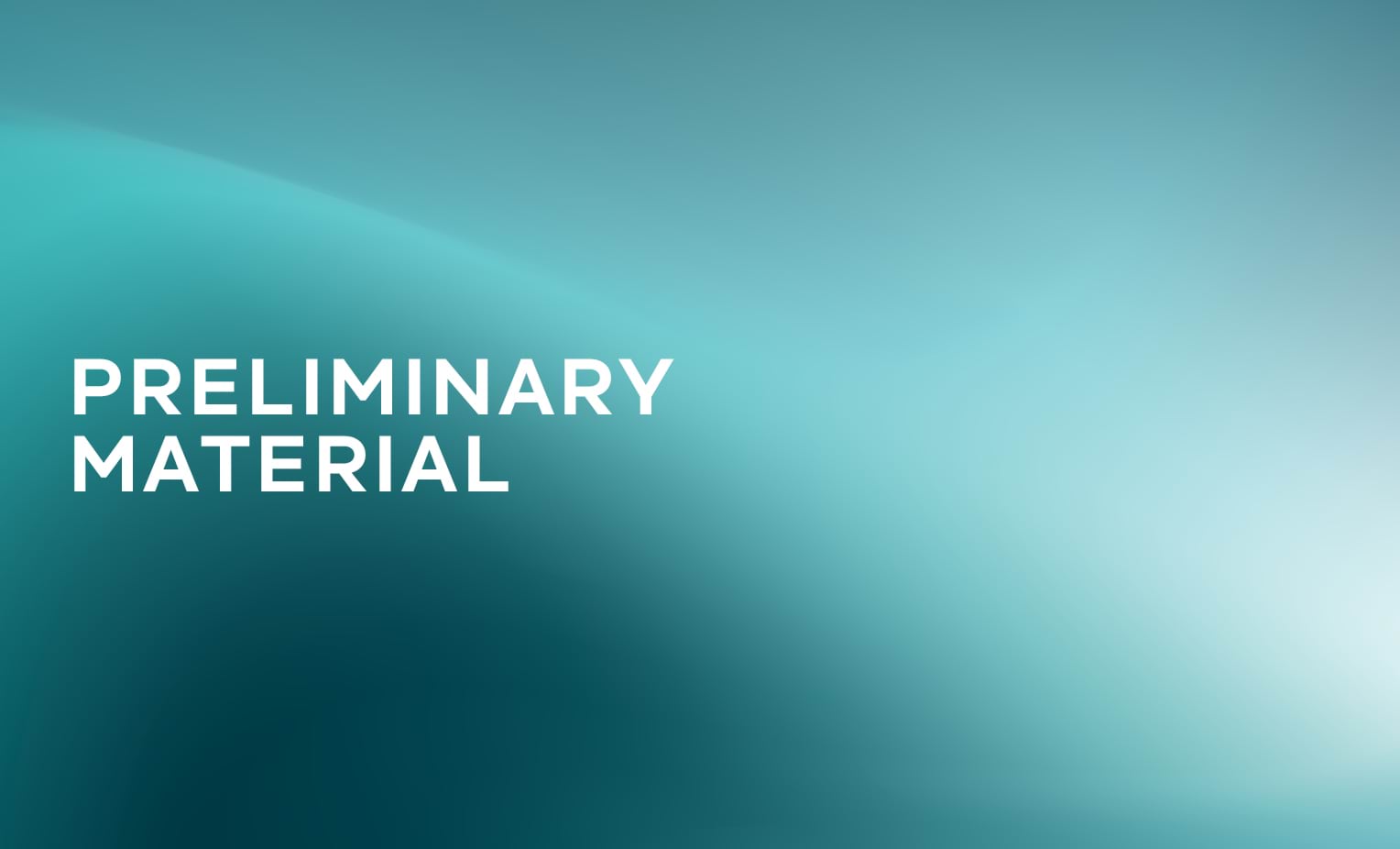 Preliminary report Preliminary report